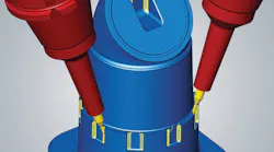 In three-axis and five-axis machining (shown here), new algorithms for rest material detection ensure that all rest material areas are automatically accounted for in full.