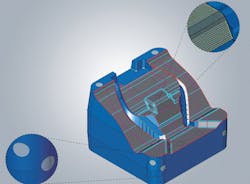 hyperMILL&circledR; &ldquo;CAM Plan&rdquo; calculates the optimal point distribution based on part topology data; and automatically creates cover surfaces for holes.