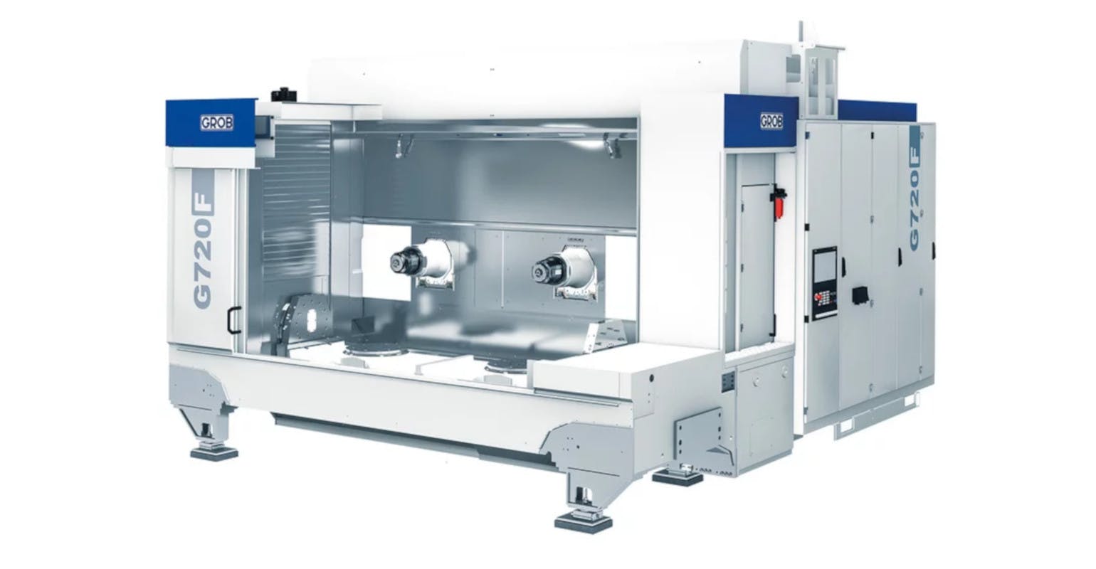 The G720F with a five-axis A/B interference circle of 1,500 mm promotes free chip fall and good heat dissipation, suitable for minimum quality lubrication (MQL) machining.
