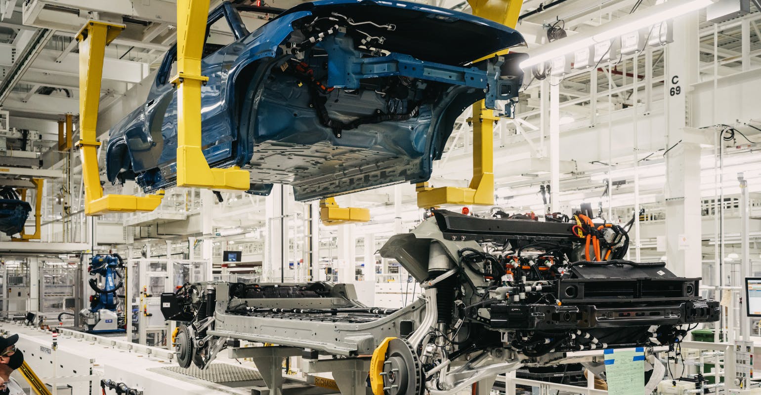 Rivian R1 e-SUV assembly, Normal, Illinois.