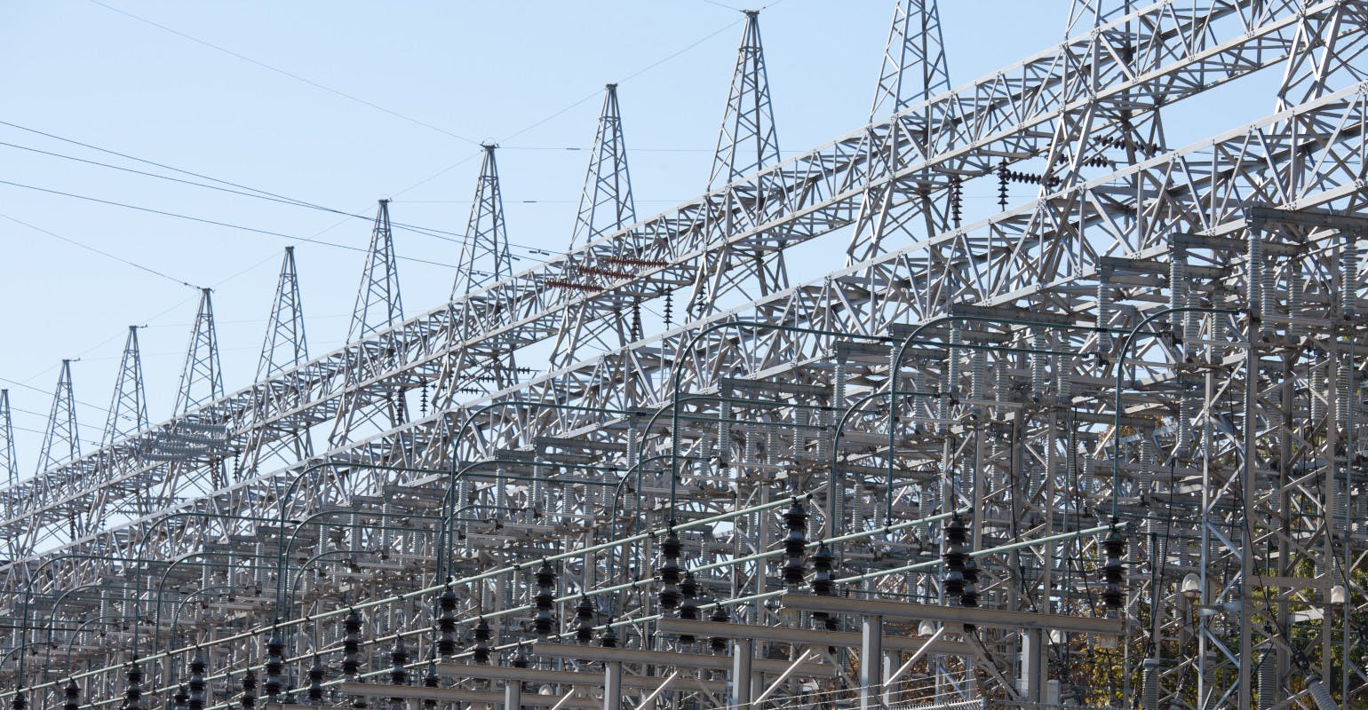 Electrical transmission substation.