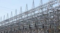 Electrical transmission substation. Electrical transmission substation.