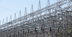 Electrical transmission substation. Electrical transmission substation.