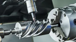 CNC milling a worm gear.