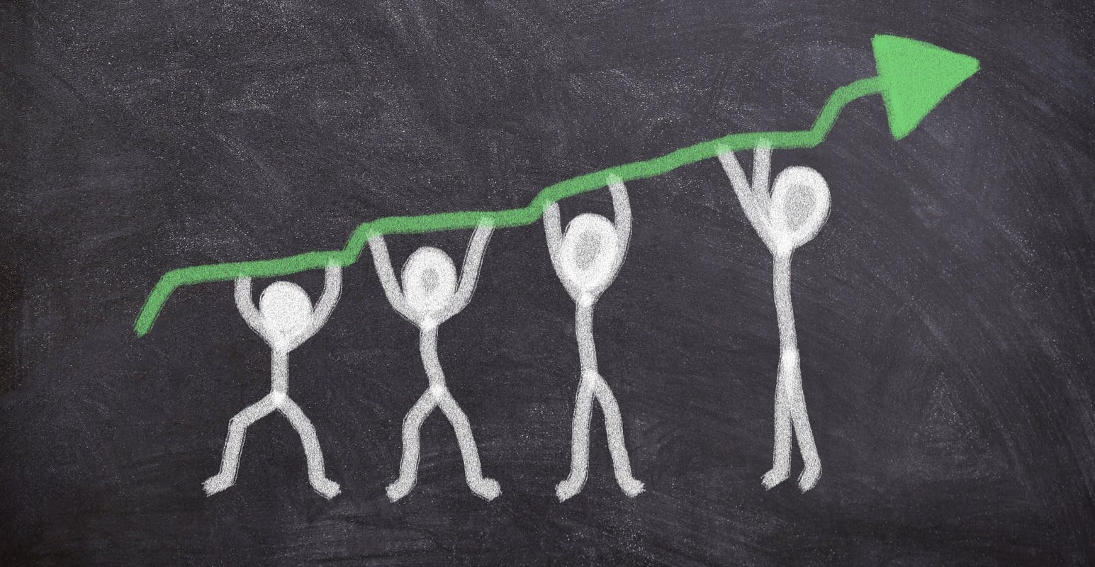 Workforce development chalkboard sketch.