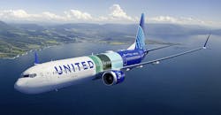 A United Airlines 737 10 was selected to conduct a test for the Boeing/NASA Sustainable Flight Demonstrator project.