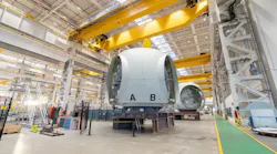 Off-shore turbine manufacturing at Siemens Energy Gamesa, Cuxhaven, Germany.
