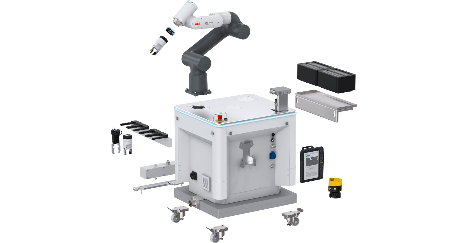 Zimmer Group&rsquo;s recently debuted ZiMo mobile robot workstation.