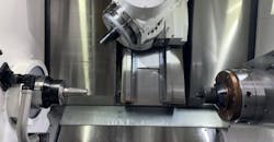 For versatility and efficiency, the NDS Quick-Change Mandrel uses a rear bayonet mount that pulls and secures the workholding collet from behind, eliminating the need for draw screws. The no-draw-screw (NDS) configuration improves workpiece accessibility to quickly and efficiently combine outer diameter (OD) and inner diameter (ID) turning, facing, and grinding into one operation with minimal interference. For versatility and efficiency, the NDS Quick-Change Mandrel uses a rear bayonet mount that pulls and secures the workholding collet from behind, eliminating the need for draw screws. The no-draw-screw (NDS) configuration improves workpiece accessibility to quickly and efficiently combine outer diameter (OD) and inner diameter (ID) turning, facing, and grinding into one operation with minimal interference.