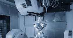 Five-axis machining center with the solid ball endmill tooling. Five-axis machining center with the solid ball endmill tooling.