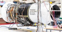 To evaluate its hybrid-electric propulsion concept, GE Aerospace has modified a Passport engine with hybrid electric components for testing through NASA’s Hybrid Thermally Efficient Core (HyTEC) project. To evaluate its hybrid-electric propulsion concept, GE Aerospace has modified a Passport engine with hybrid electric components for testing through NASA’s Hybrid Thermally Efficient Core (HyTEC) project.