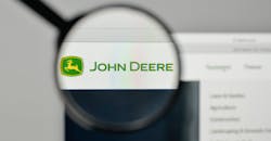 John Deere logo on the website. John Deere logo on the website.