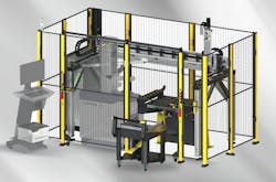 The »coraMeasure LG« is automated tool measurement system delivers tools, assembled in a pallet, to a robot that loads the tools into a presetting and measuring machine – to save time, prevent errors, and reduce the human workload. The »coraMeasure LG« is automated tool measurement system delivers tools, assembled in a pallet, to a robot that loads the tools into a presetting and measuring machine – to save time, prevent errors, and reduce the human workload.