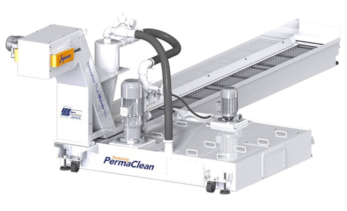 The new PermaClean system adds options for secondary tank filtration and eliminates sludge build-up by adding agitation to the coolant collection tank. PermaClean can be incorporated into Jorgensen&rsquo;s multi-step filtration system and is adaptable as an option to nearly any filtration system on the market.