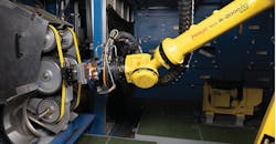 The Norton APS Robotic Automation Cell at the Higgins Grinding Technology Center in Northborough, Mass. The Norton APS Robotic Automation Cell at the Higgins Grinding Technology Center in Northborough, Mass.