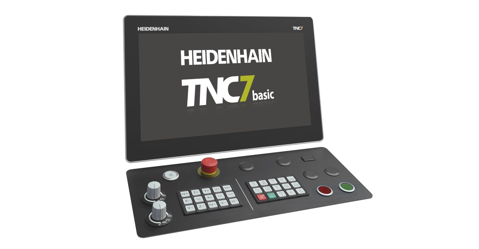 The TNC7 Basic, designed for 3+2-axis machines, provides powerful features like MAS graphical 6D setup support, DCM collision monitoring, and OCM trochoidal milling.
