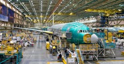 Boeing 777 assembly in Everett, Washington. Boeing 777 assembly in Everett, Washington.