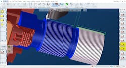 Rib Cut Plunge strategy improves roughing by starting with a series of cuts that are more than a tool width apart. Rib Cut Plunge strategy improves roughing by starting with a series of cuts that are more than a tool width apart.
