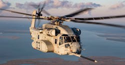 A USMC CH-53K King Stallion heavy-transport helicopter. A USMC CH-53K King Stallion heavy-transport helicopter.