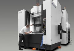 The HELLER F 5000 five-axis machining center is offered with a work envelope of 800x850x1,100 mm (X/Y/Z), a pallet size of 630x630 mm and a maximum clamping load of 2,000 kg. Due to its modular design, the F 5000 can be configured for a wide range of applications for small-to-medium batch machining. The HELLER F 5000 five-axis machining center is offered with a work envelope of 800x850x1,100 mm (X/Y/Z), a pallet size of 630x630 mm and a maximum clamping load of 2,000 kg. Due to its modular design, the F 5000 can be configured for a wide range of applications for small-to-medium batch machining.