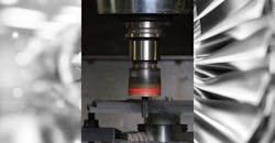 Aerospace machining, with heated grinding tool. Aerospace machining, with heated grinding tool.