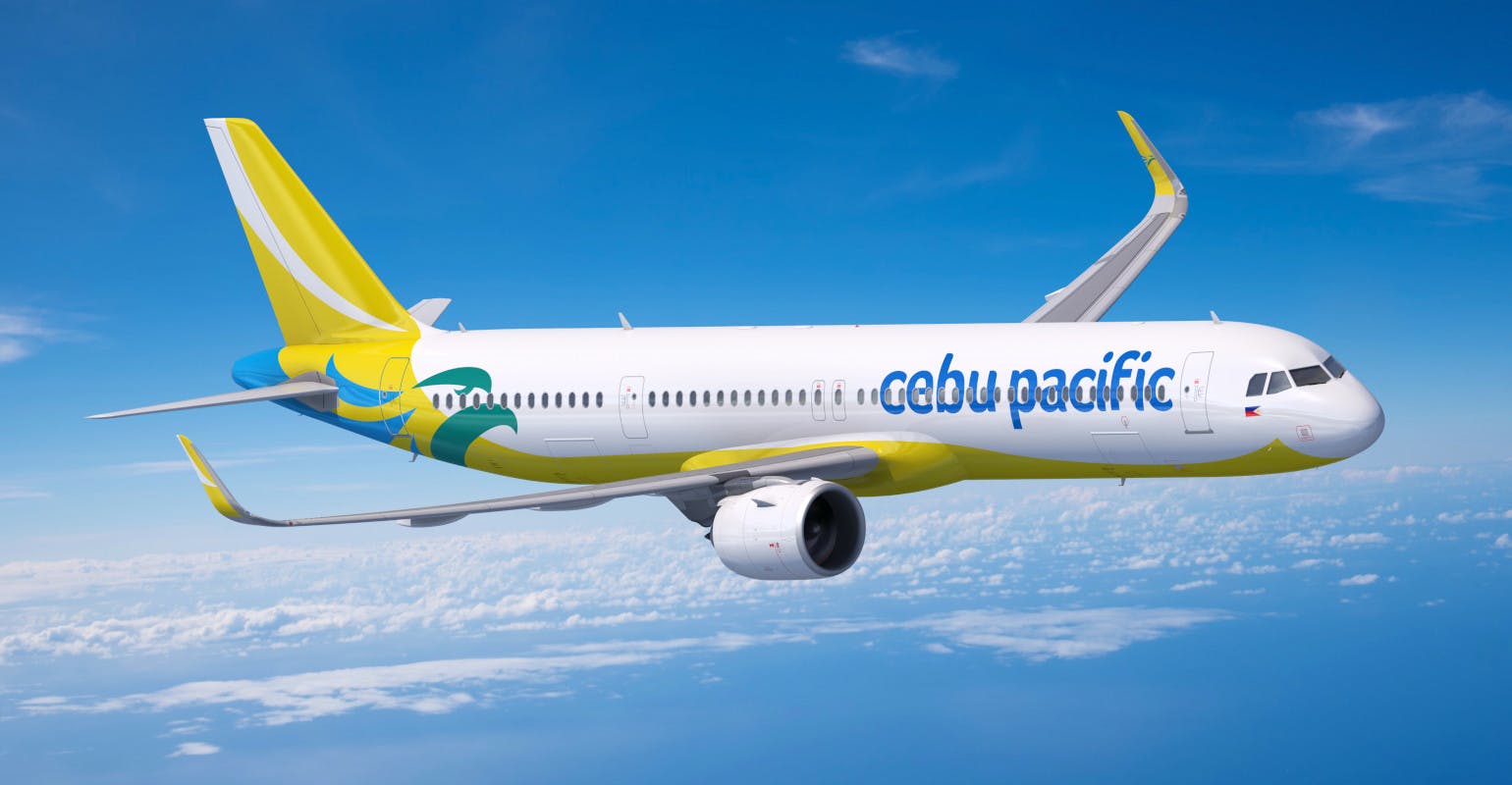 Illustration of Airbus A321neo in Cebu Pacific livery.