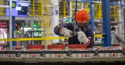 EV battery module assembly at GM's Spring Hill Assembly plant, Tennessee EV battery module assembly at GM's Spring Hill Assembly plant, Tennessee