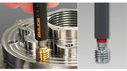 Emuge TIN-coated gages offer consistent measurements and precision thread sizing, and the TIN coating provides a protective barrier against abrasion and corrosion, even with hard or abrasive materials, and harsh environments. Emuge TIN-coated gages offer consistent measurements and precision thread sizing, and the TIN coating provides a protective barrier against abrasion and corrosion, even with hard or abrasive materials, and harsh environments.