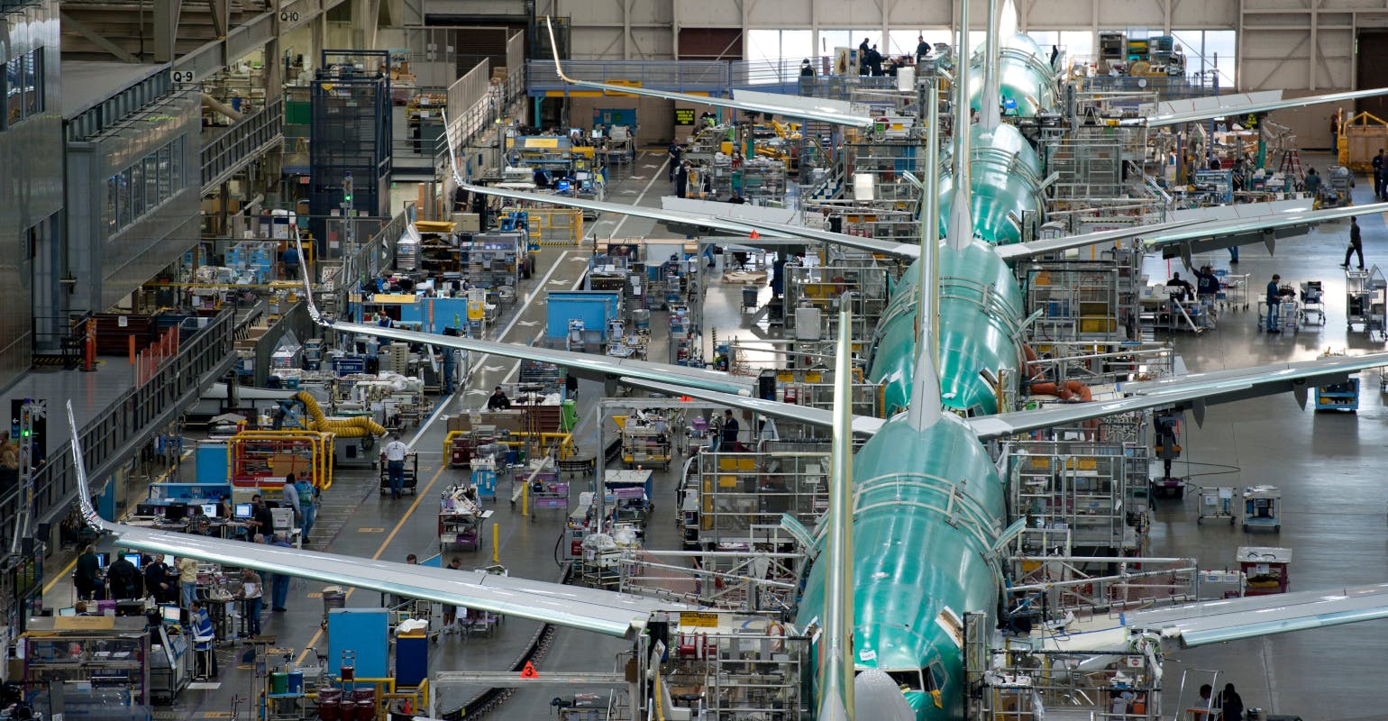 Boeing 737Max production in Renton, Wash.