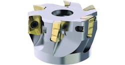 Turbo 12 and 18 chip splitter inserts provide stability for milling deep pockets, reducing the cutting forces and giving machine shops more process security and the reliability required for effective unattended machining operations. Turbo 12 and 18 chip splitter inserts provide stability for milling deep pockets, reducing the cutting forces and giving machine shops more process security and the reliability required for effective unattended machining operations.