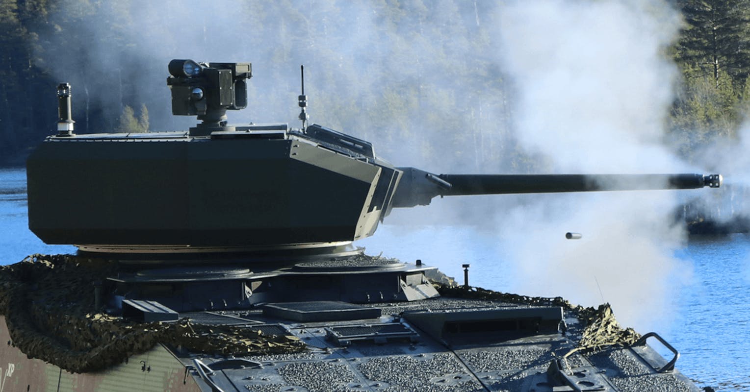 The Kongsberg Defence & Aerospace Protector RT20 lightweight turret system.