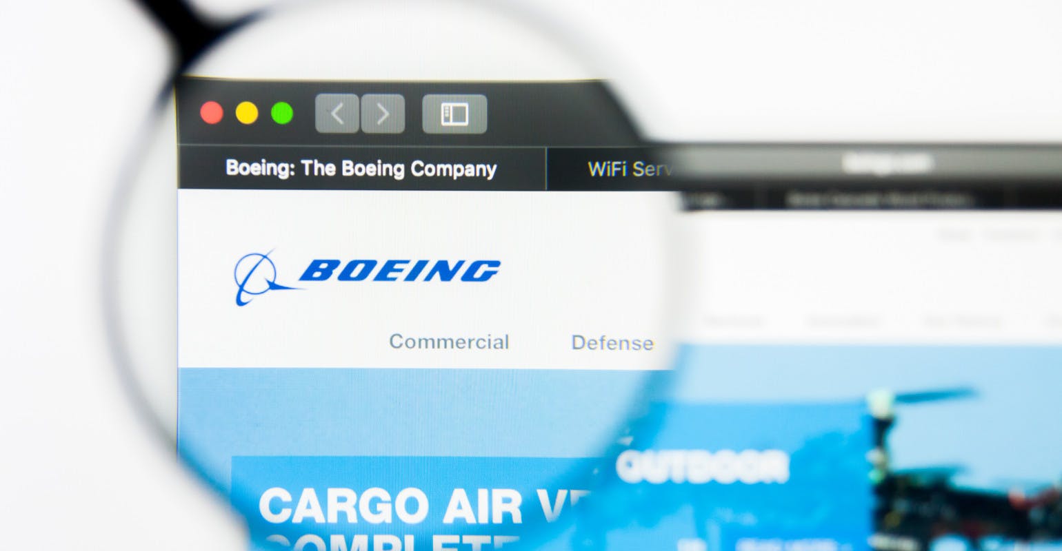 Company logo is visible on Boeing site.