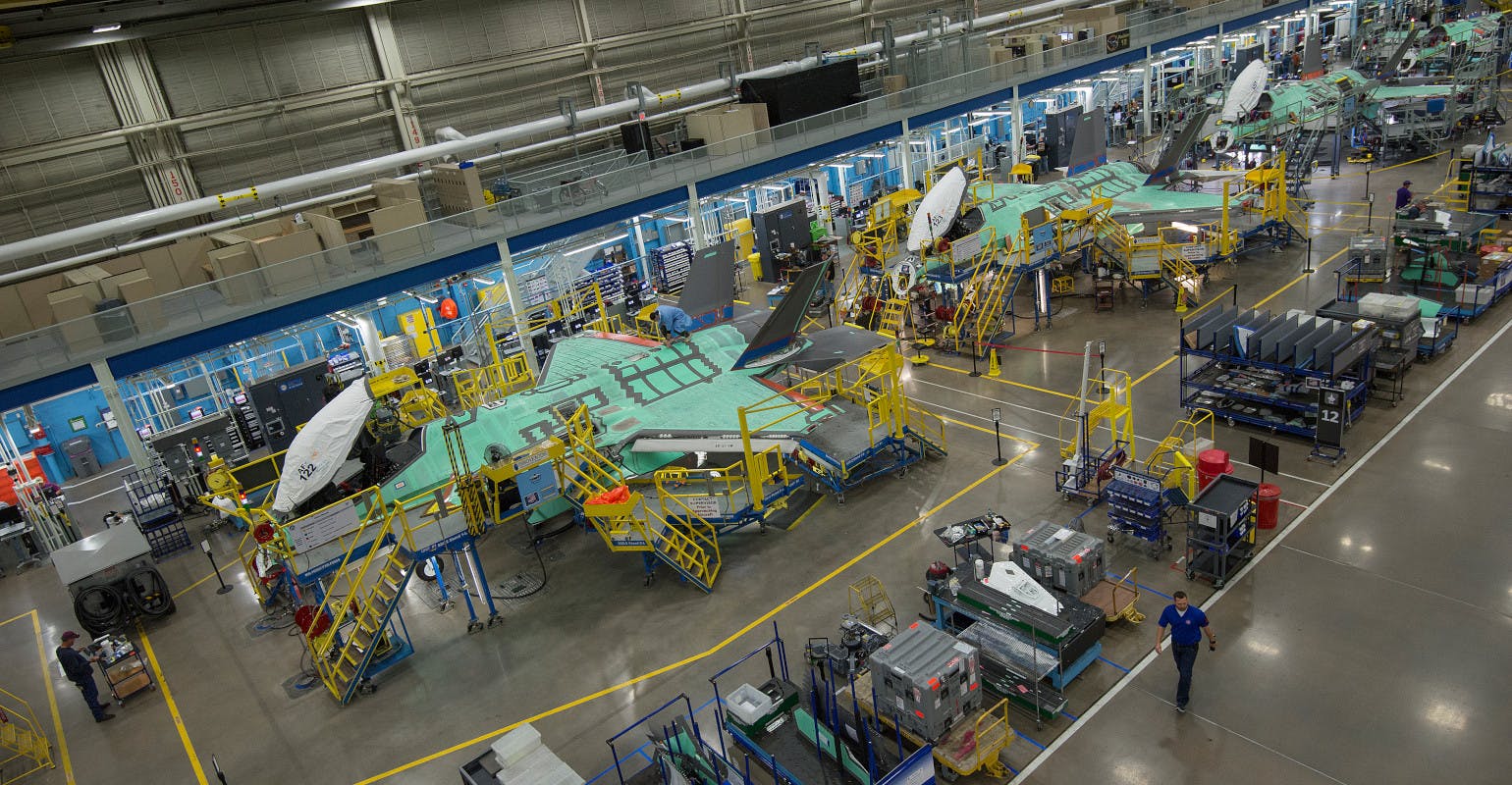 F-35 assembly at Lockheed Martin Aerospace in Fort Worth.