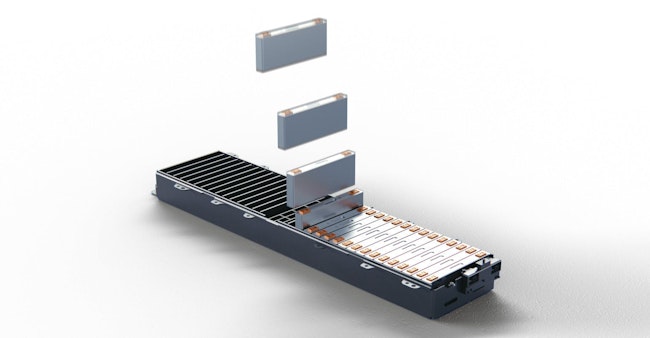 GM / LG Energy Solution illustration of prismatic battery-cell arrangement.