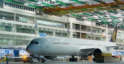 The first 787-10 completed by Boeing at North Charleston, S.C., for Singapore Airlines. The first 787-10 completed by Boeing at North Charleston, S.C., for Singapore Airlines.