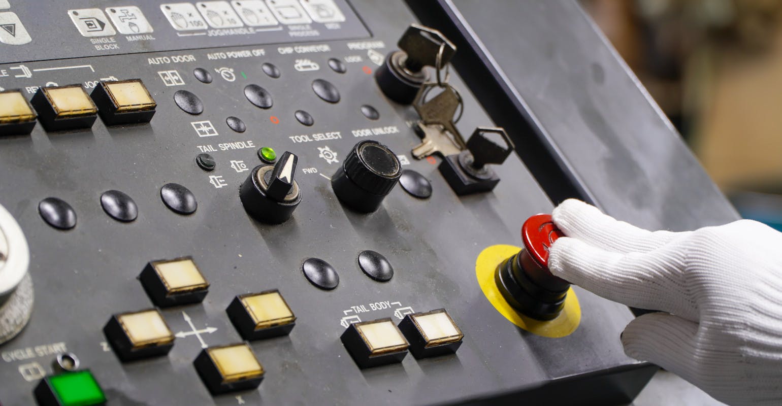 CNC machine control panel.