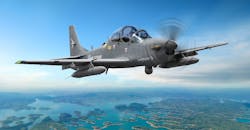 Embraer A-29 Super Tucano turboprop aircraft. Embraer A-29 Super Tucano turboprop aircraft.