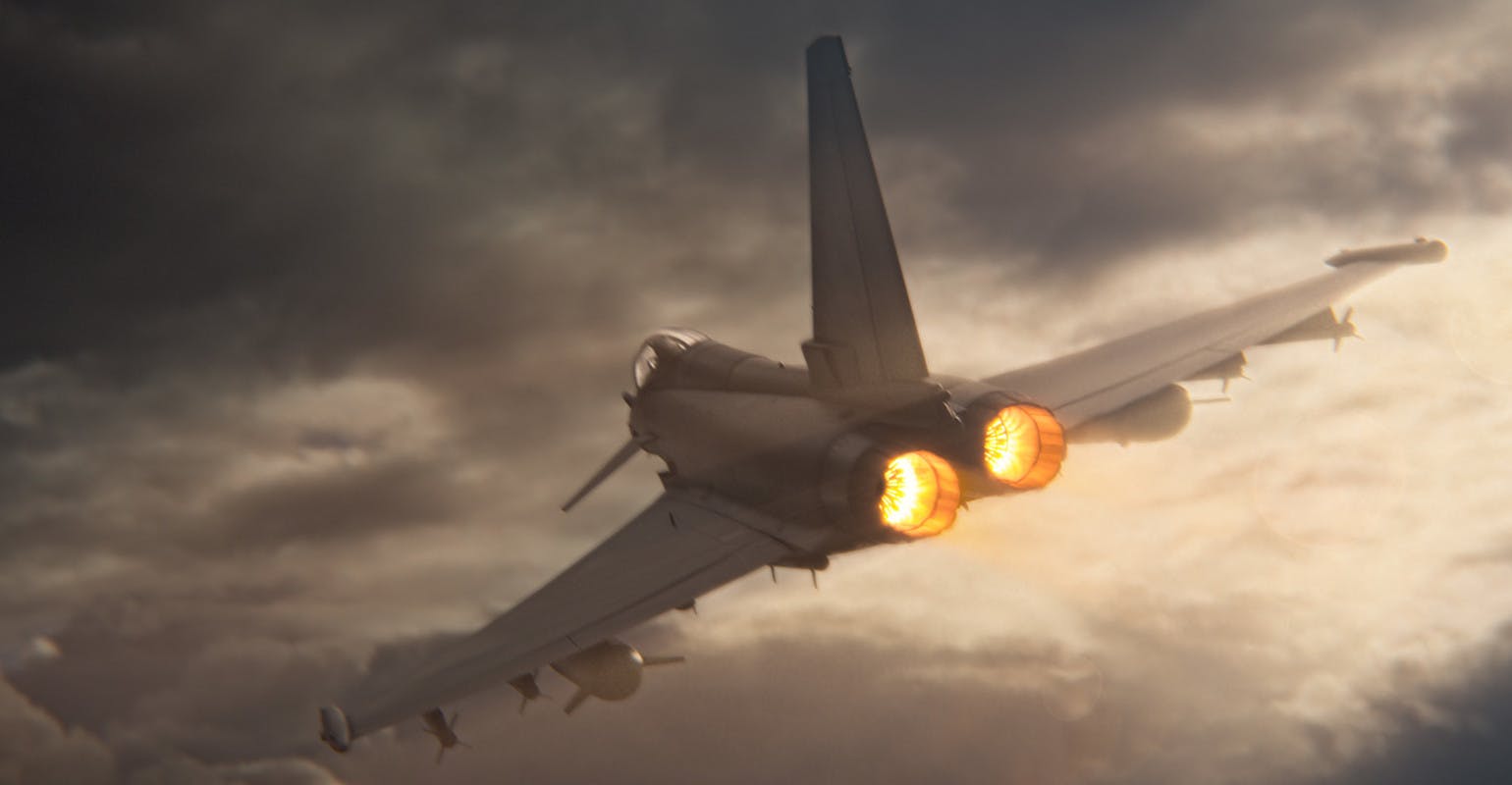 The Eurofighter Typhoon is a twin-engine, supersonic multirole fighter jet.