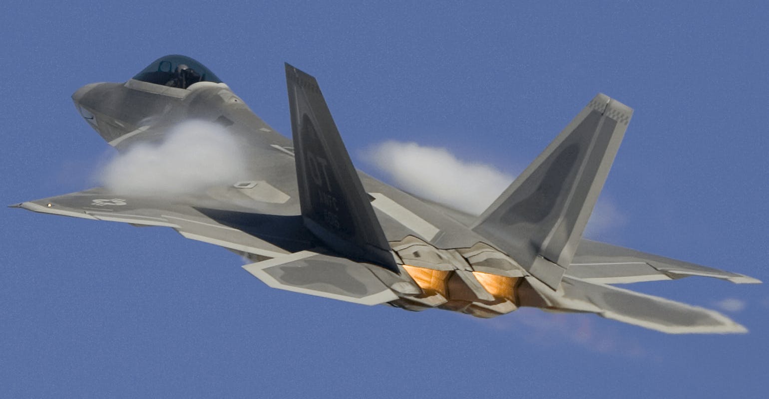 Two Pratt & Whitney F119 engines power the U.S Air Force&rsquo;s F-22 Raptor.