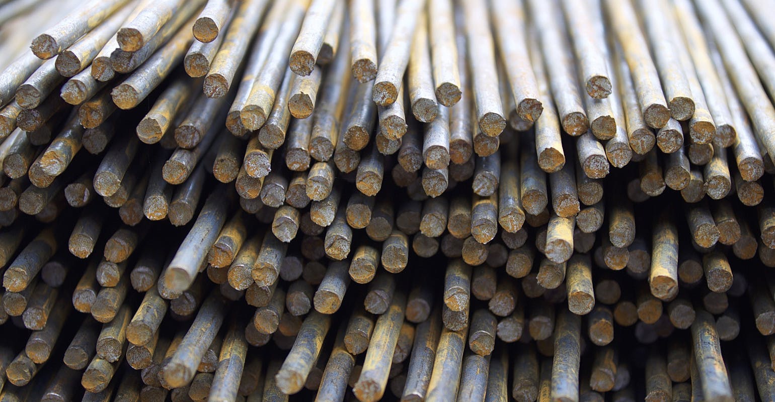 Hot-rolled steel bars.