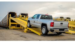 A 2014 GMC Sierra pickup is loaded onto a train car for shipping Wednesday, July 31, 2013 at the General Motors Fort Wayne Assembly plant in Fort Wayne, Indiana. A 2014 GMC Sierra pickup is loaded onto a train car for shipping Wednesday, July 31, 2013 at the General Motors Fort Wayne Assembly plant in Fort Wayne, Indiana.