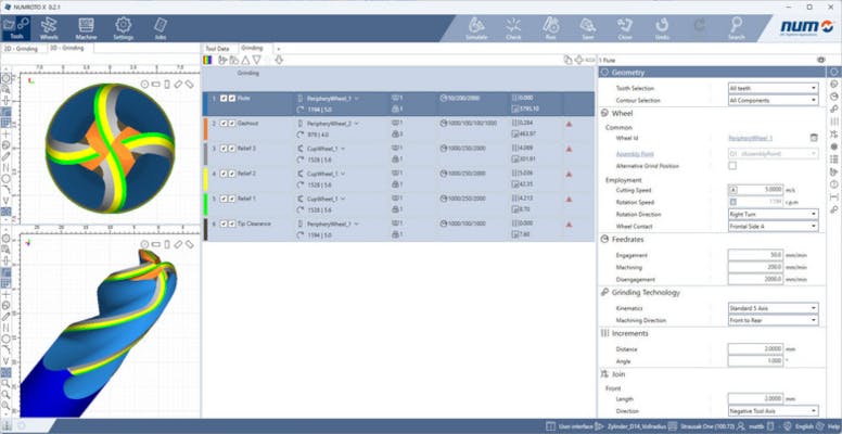 NUMROTO X tool grinding software