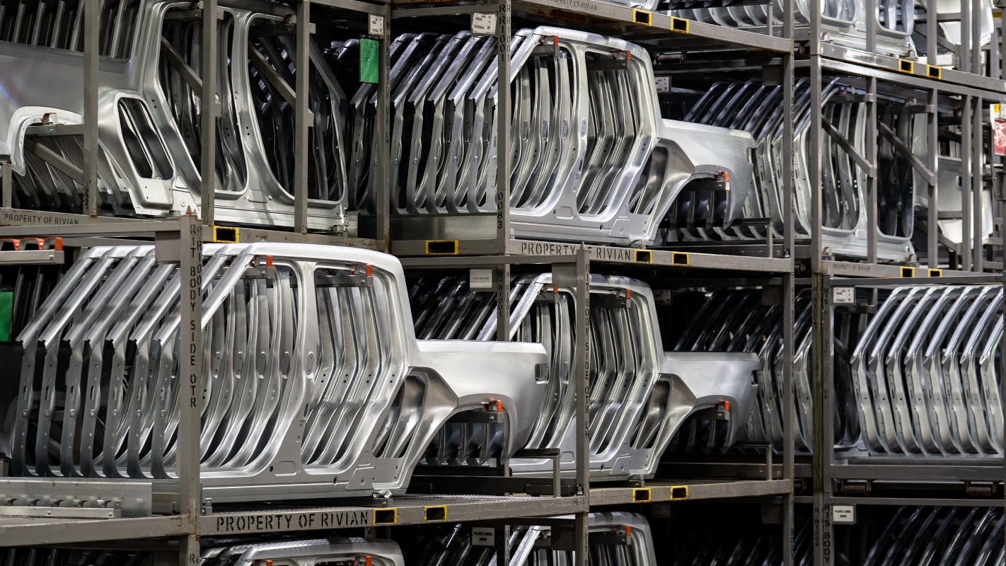 Rivian Automotive side panels, Normal, Ill.