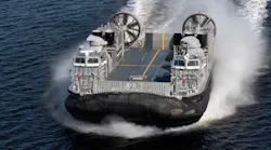 U.S. Navy LCAC 100 Ship-to-Shore Connector air-cushioned landing craft.