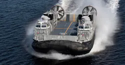 U.S. Navy LCAC 100 Ship-to-Shore Connector air-cushioned landing craft.