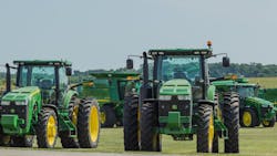 John Deere farm tractors and equipment. John Deere farm tractors and equipment.