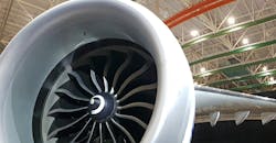 Boeing 777X passenger jet, showing GE-Nx engine. Boeing 777X passenger jet, showing GE-Nx engine.