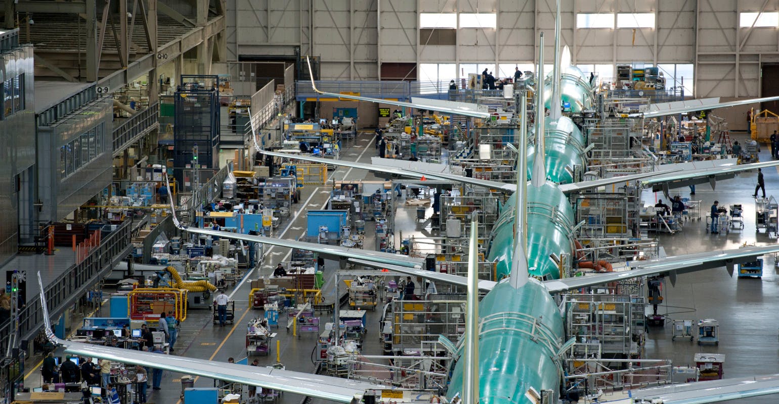 Boeing 737 assembly line, Renton, Wash.