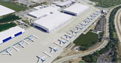 Boeing rendering of the North Charleston, SC, 787 complex. Boeing rendering of the North Charleston, SC, 787 complex.