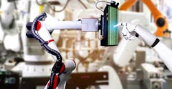 Concept illustration of AI in manufacturing. Concept illustration of AI in manufacturing.